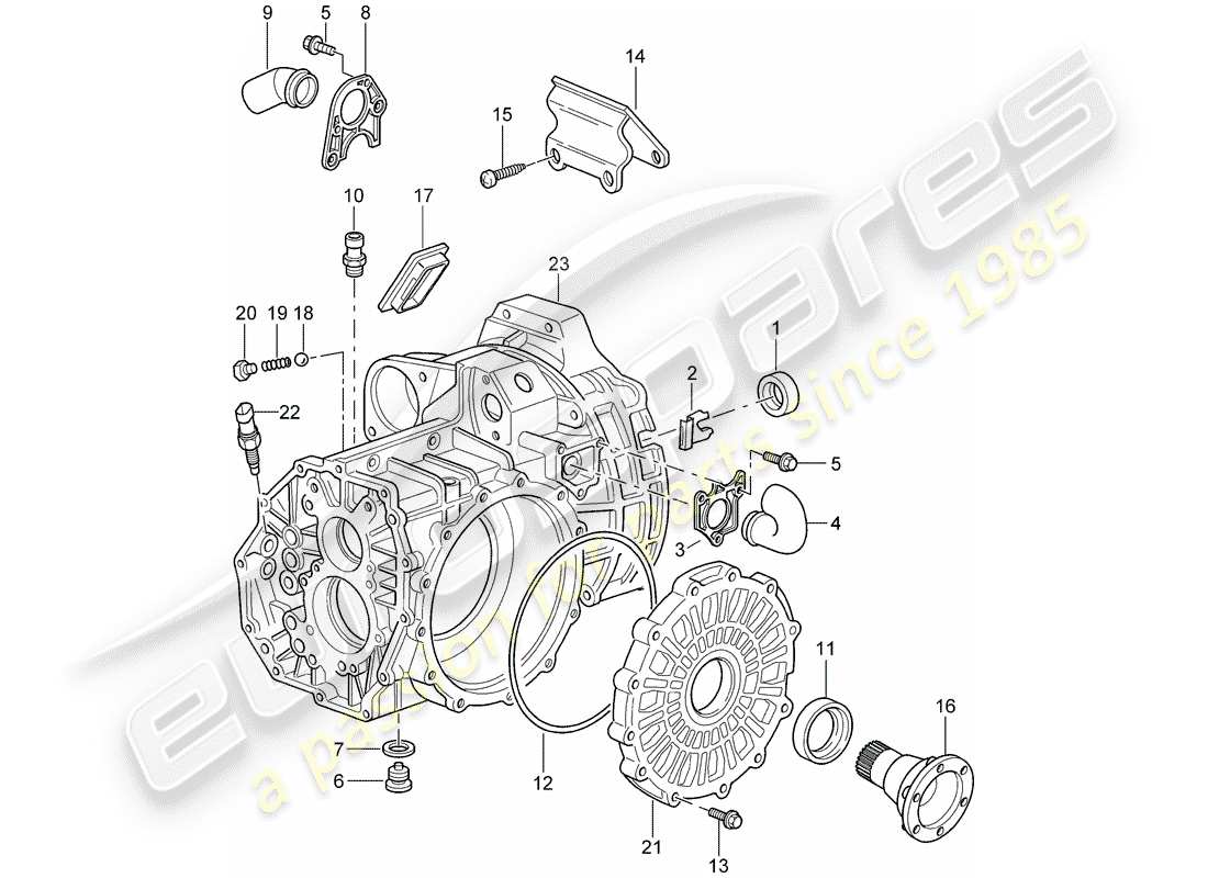 porsche 2009 997-2 turbo / gt2 diagrama de piezas de la caja de transmisión