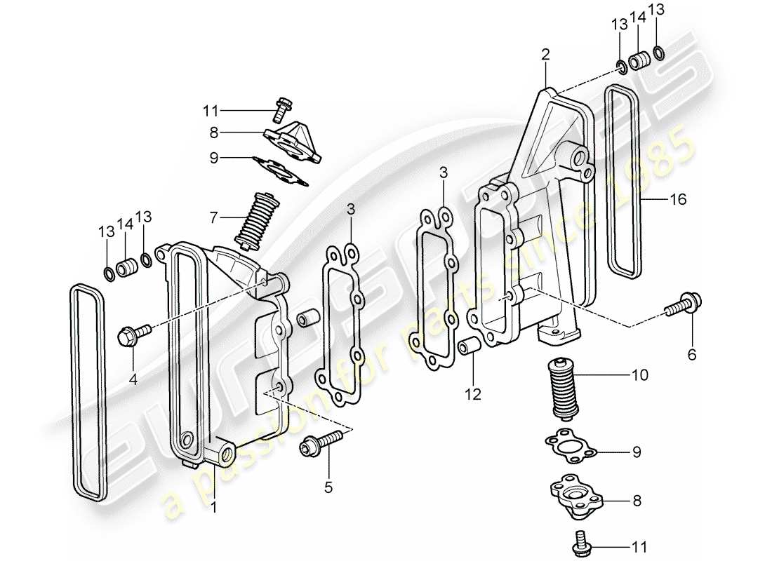 porsche 2011 (997-2 gt3) caja de cadena diagrama de piezas