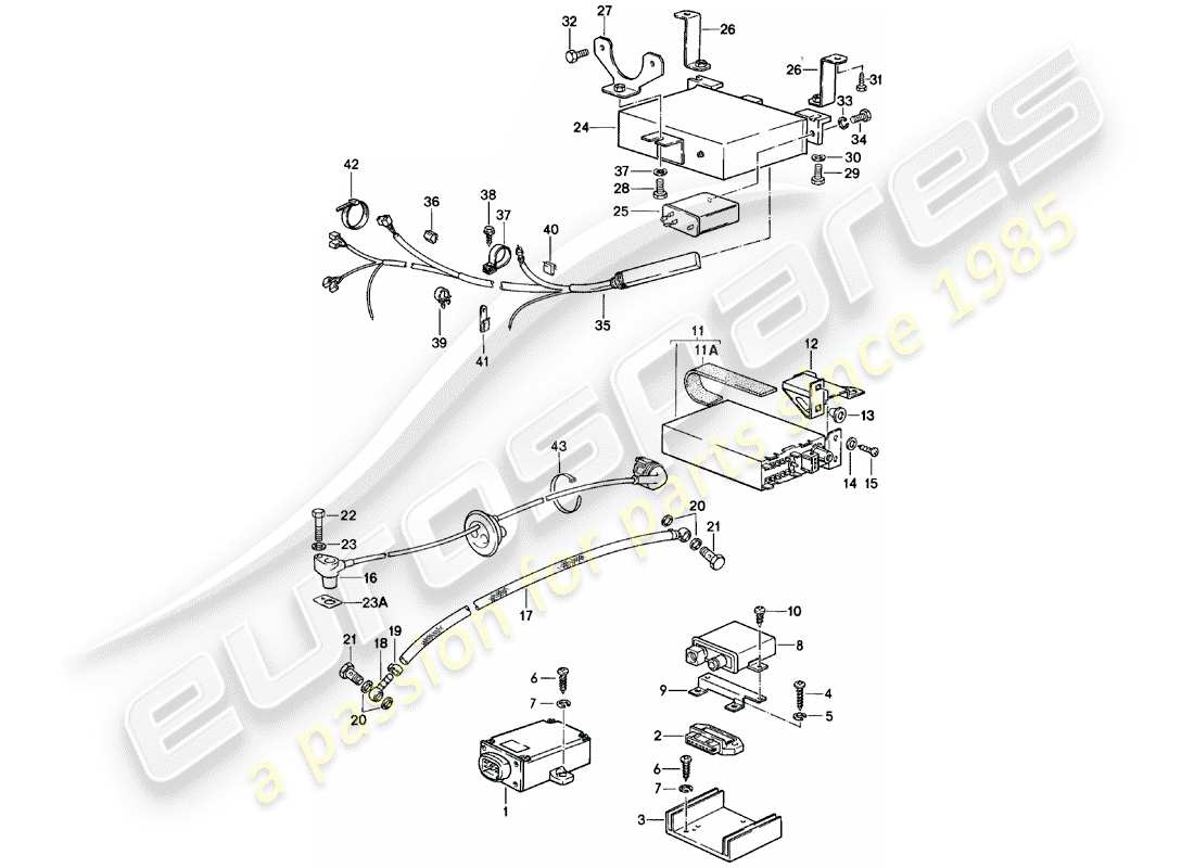 porsche 1985 (924) electricidad del motor 2 diagrama de piezas