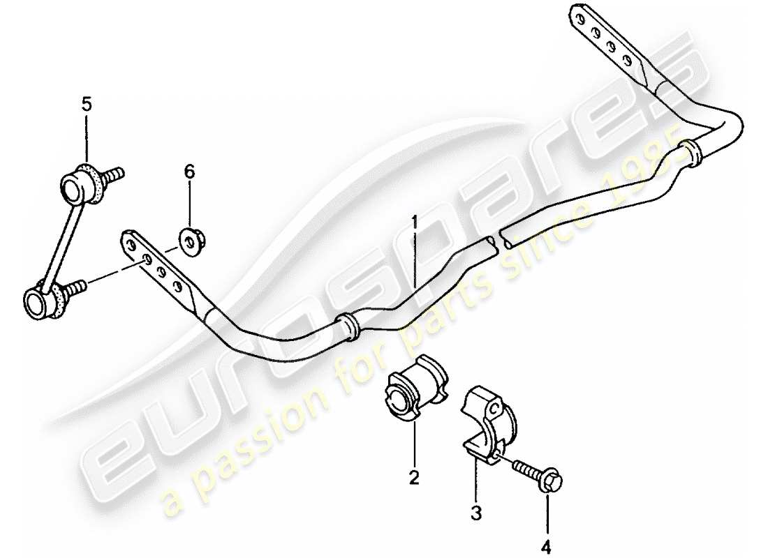 porsche 2002 (996 gt3) estabilizador diagrama de piezas