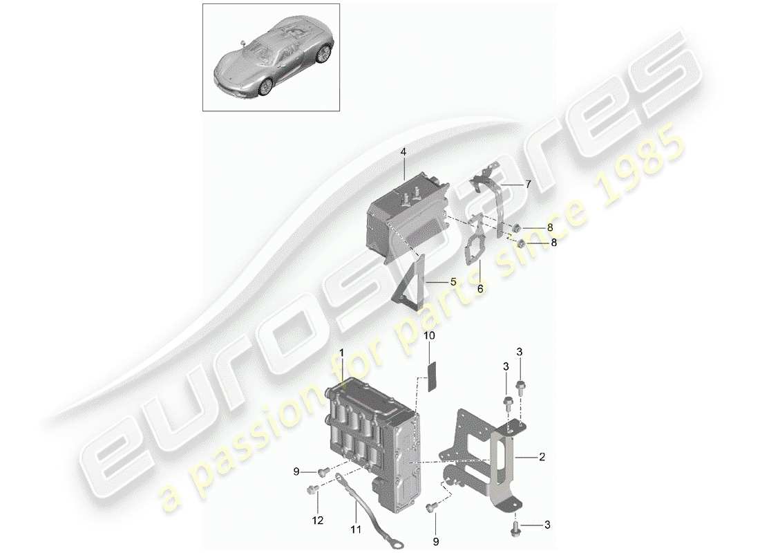 porsche 2015 (918 spyder) diagrama de piezas del calentador