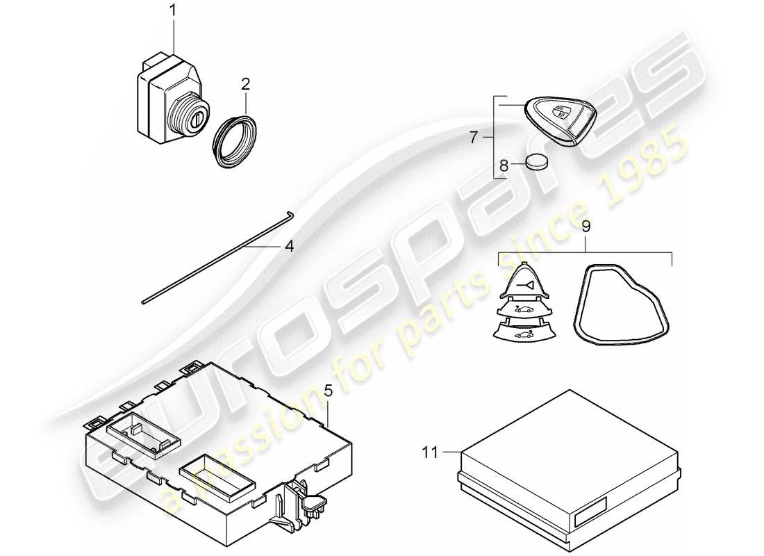 porsche 2007 (987 boxster) unidades de control diagrama de piezas