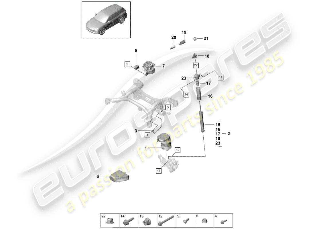 porsche 2018 (cayenne e3 9ya/9yb) aire primaveral diagrama de piezas
