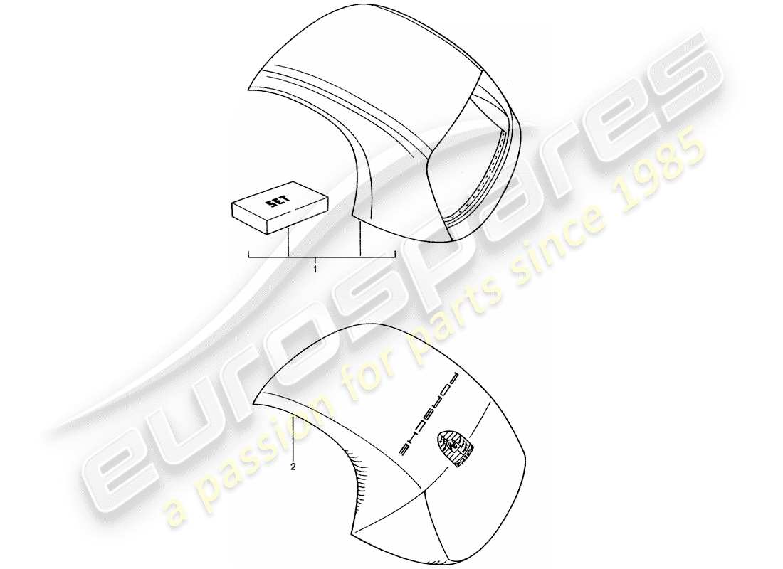 porsche 2012 (tequipment) techo rígido diagrama de piezas