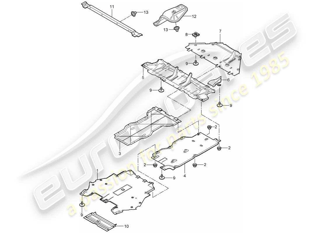 porsche 2009 997-2 turbo / gt2 adornos diagrama de piezas
