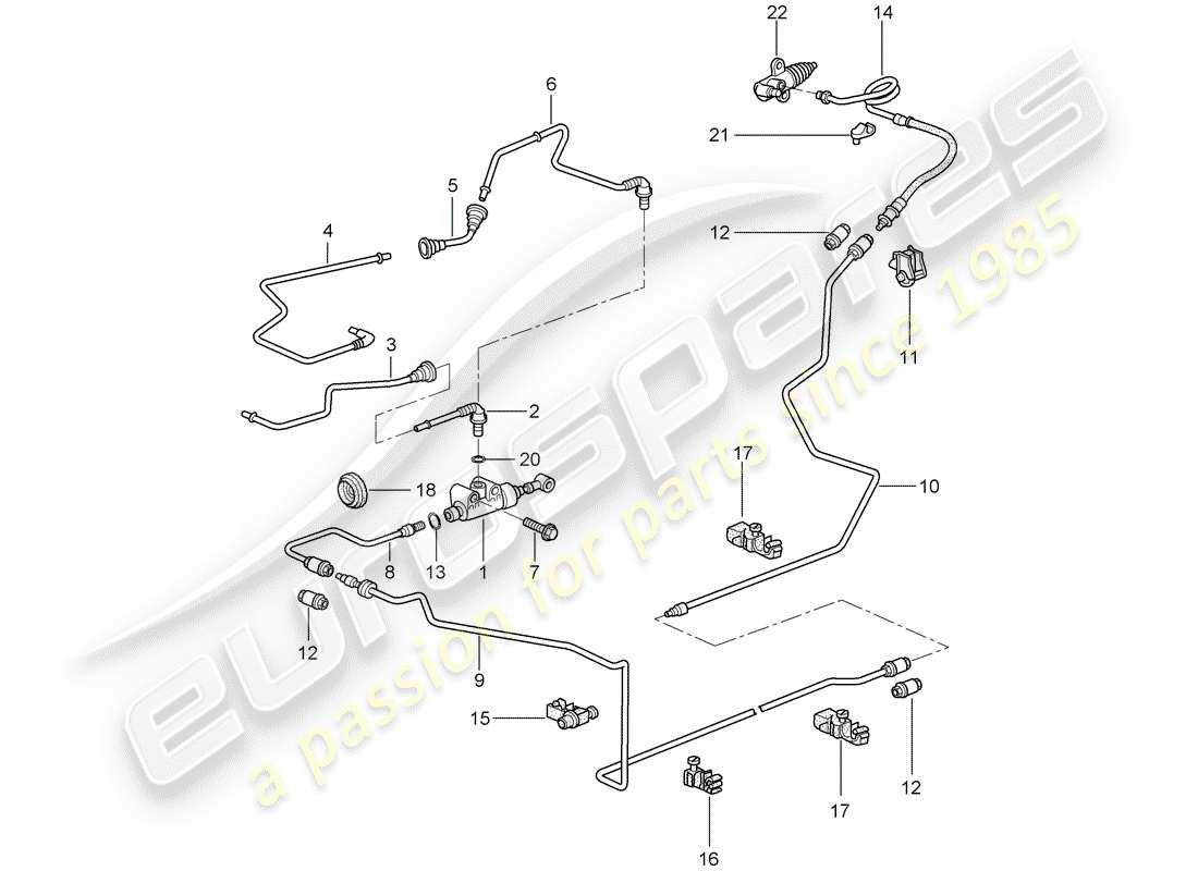 porsche 2009 997-2 turbo / gt2 diagrama de piezas del embrague hidráulico