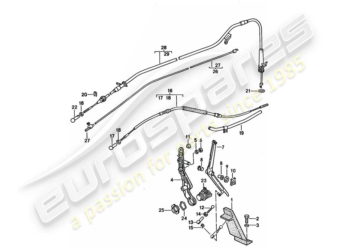 porsche 1994 (928) throttle control diagrama de piezas