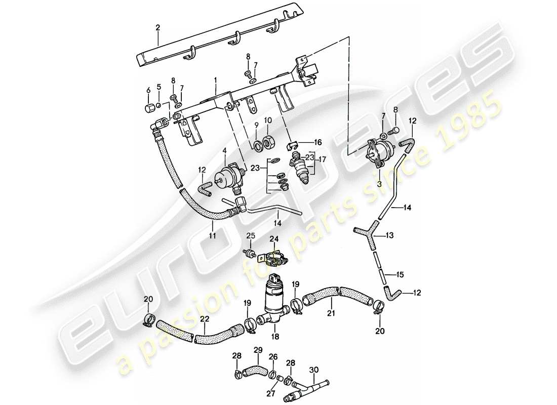 porsche 1986 (944) l-jetronic - 2 diagrama de piezas