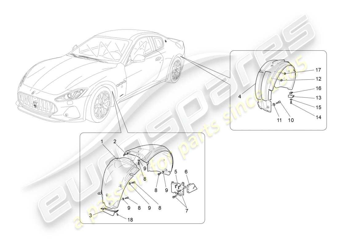 maserati granturismo s (2020) rueda y tapas diagrama de piezas