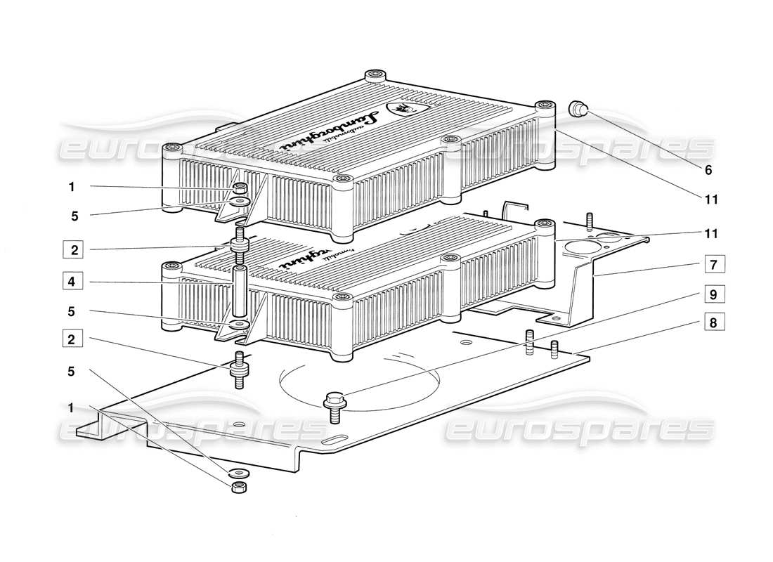 lamborghini diablo (1991) diagrama de piezas de las unidades de inyección electrónica