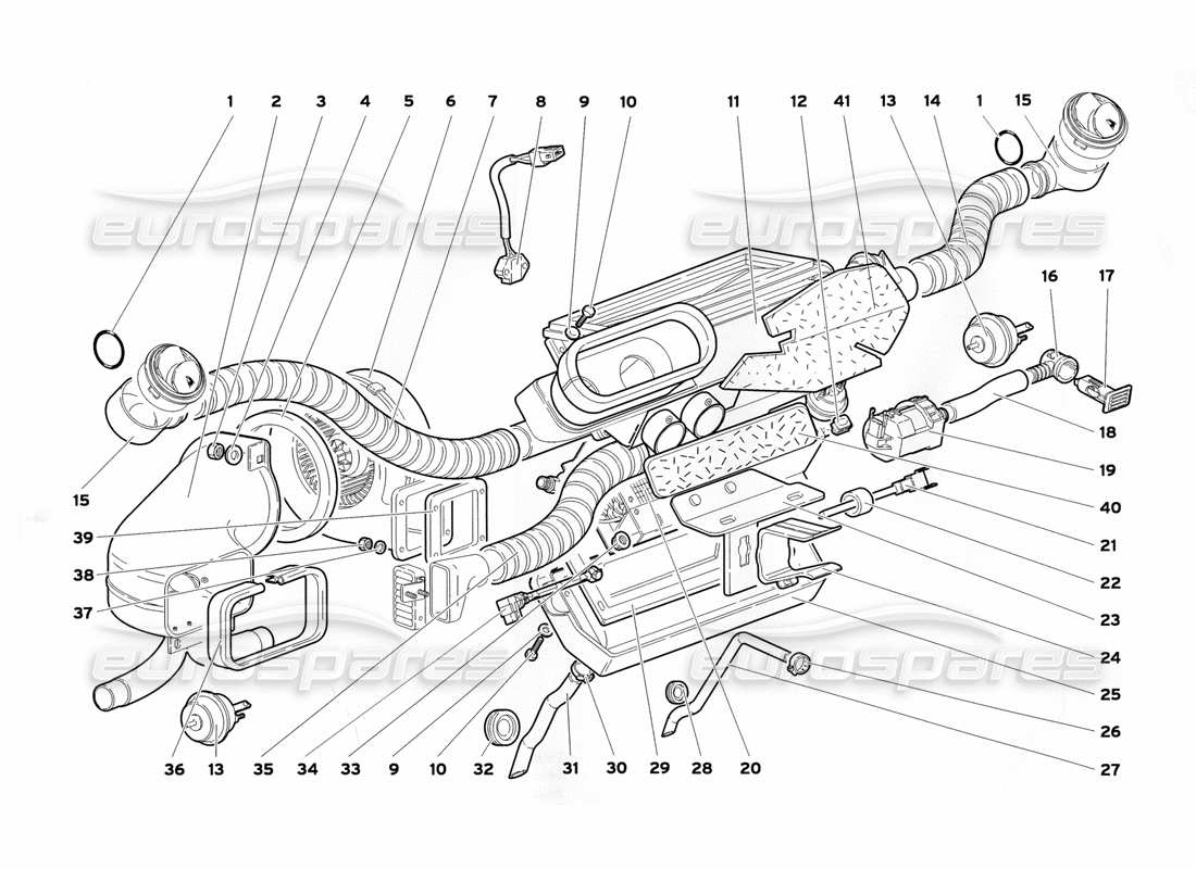 lamborghini diablo sv (1999) control climatico diagrama de piezas