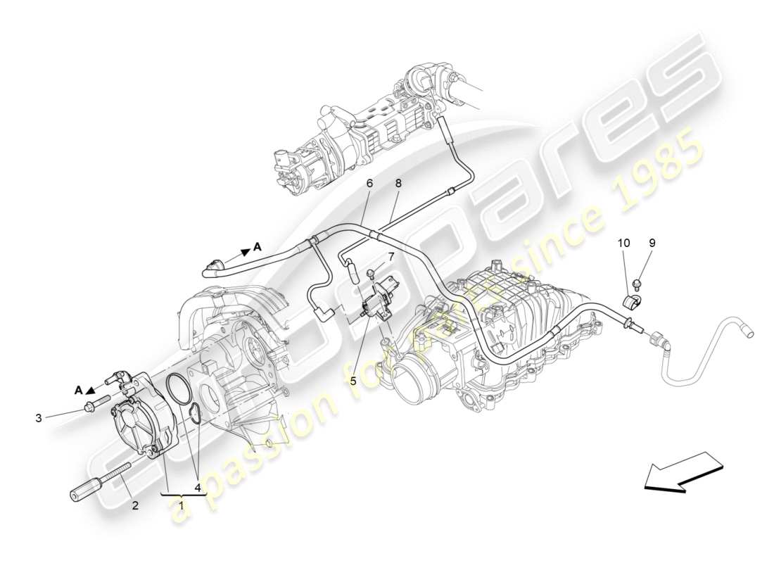 maserati qtp 3.0 tds v6 275hp (2015) diagrama de piezas del sistema de aire adicional