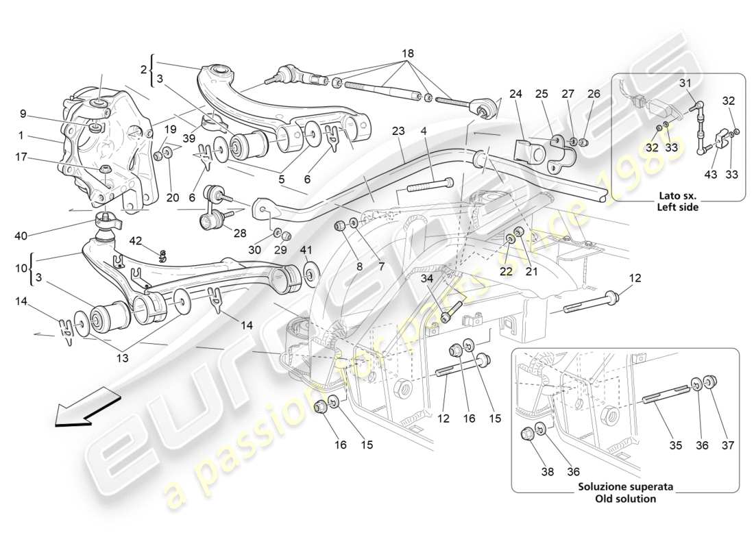 maserati qtp 3.0 tds v6 275hp (2015) diagrama de piezas de la suspensión trasera