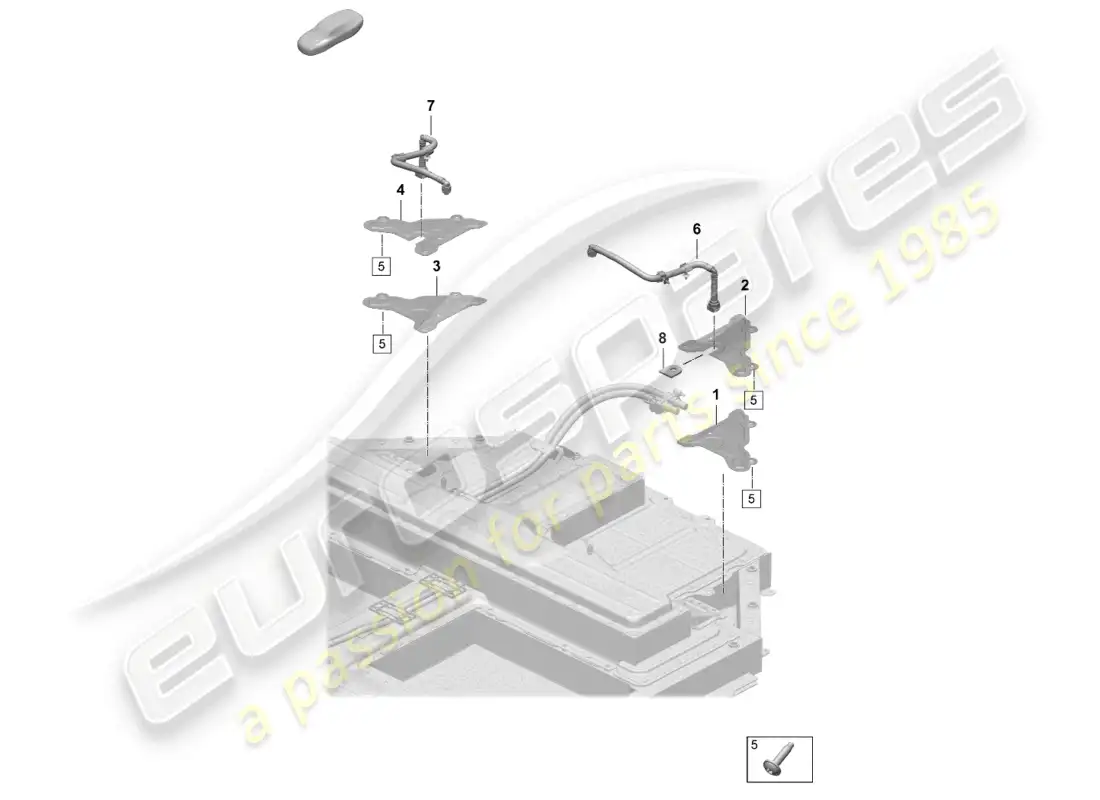 porsche 2025 (taycan 9j1-2) batería de repuesto sistema de enfriamiento del refrigerante diagrama de piezas