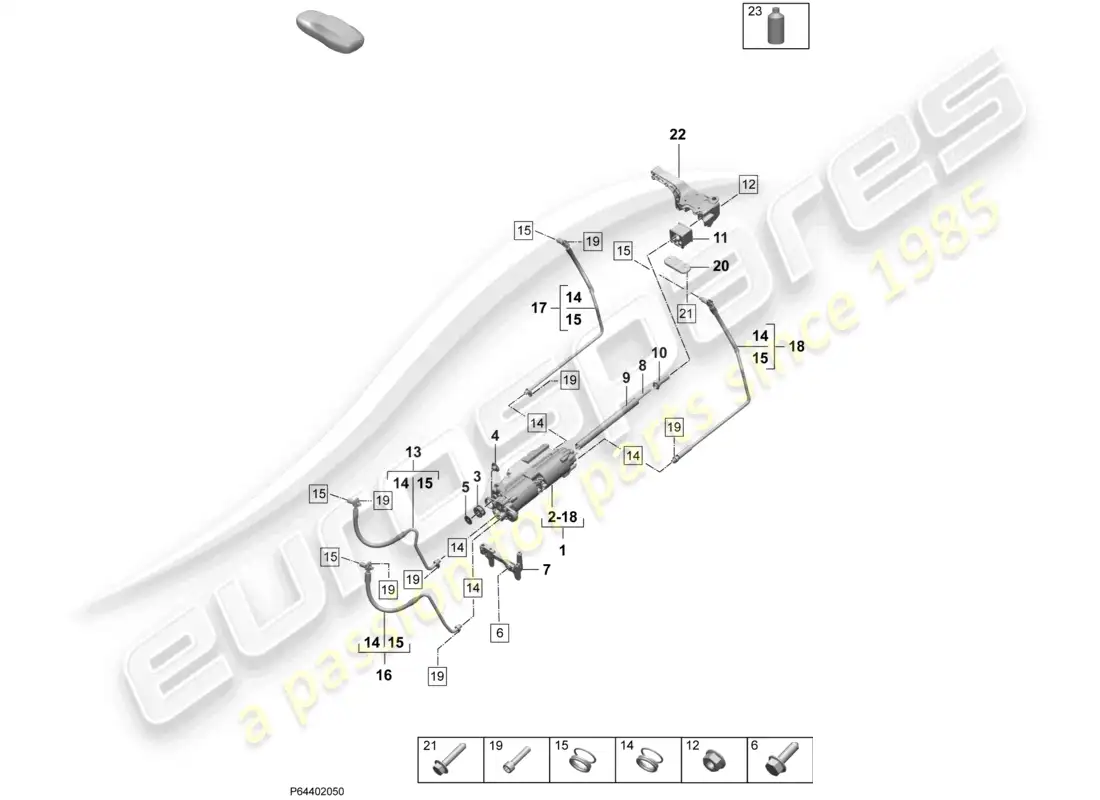 porsche 2026 (taycan 9j1-2) control de amortiguación eléctrica activa diagrama de piezas