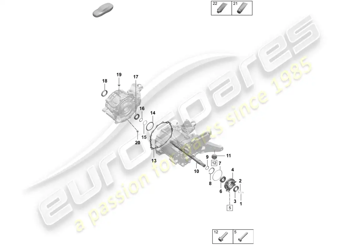 porsche 2026 (taycan 9j1-2) diferencial del eje delantero vmg00 piezas individuales diagrama de piezas
