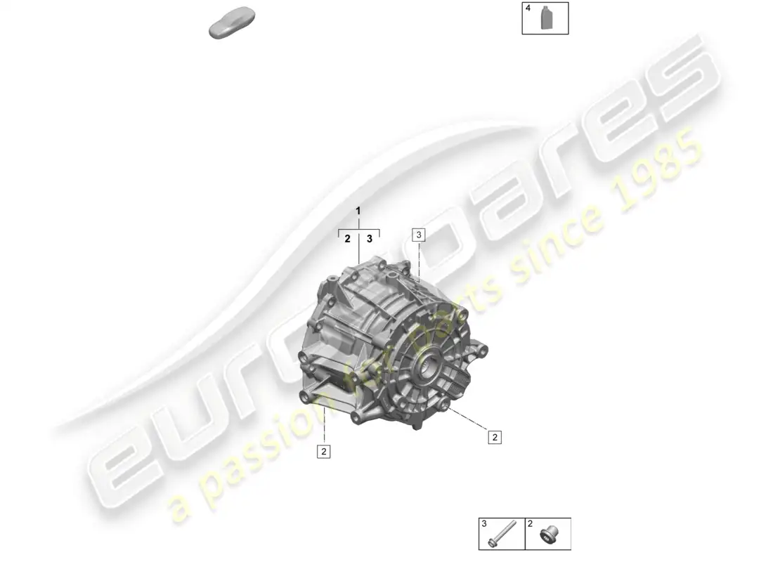 porsche 2026 (taycan 9j1-2) diferencial del eje delantero diagrama de piezas