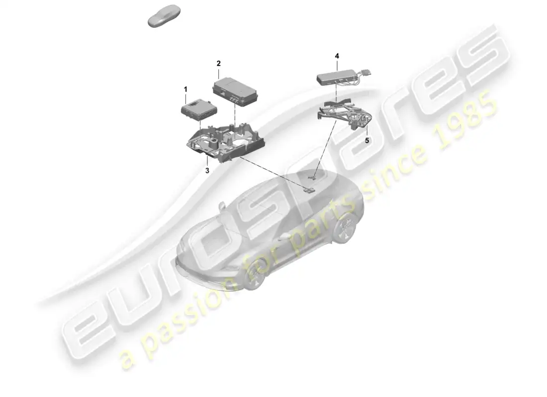 porsche 2025 (taycan 9j1-2) unidad de control para monitoreo en tiempo real (rtm) y aéreo diagrama de piezas