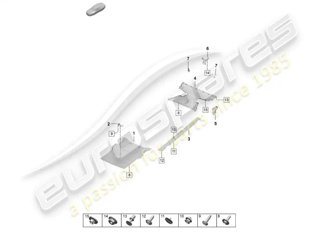 porsche 2025 (taycan 9j1-2) accesorios para molduras de bajos diagrama de piezas