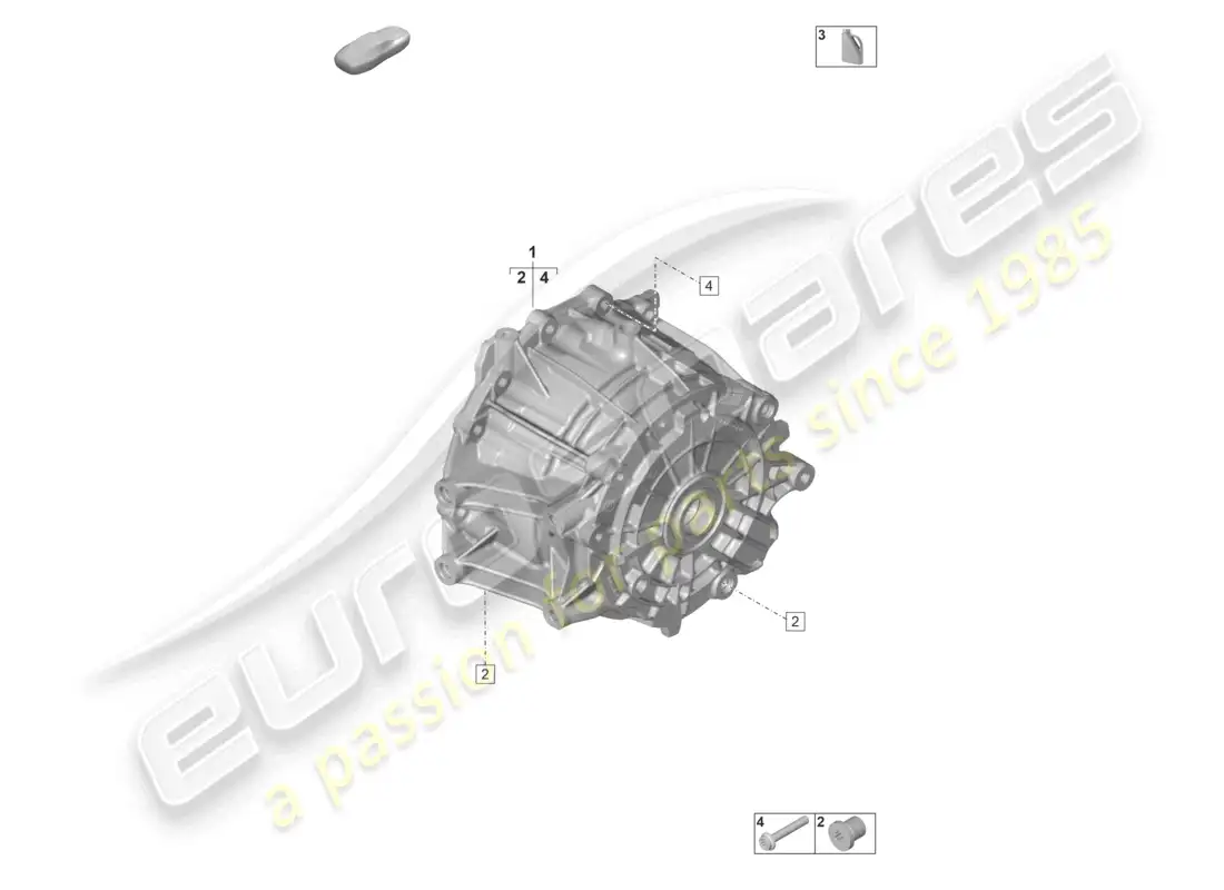 porsche 2022 (taycan 9j1-1) diferencial del eje delantero diagrama de piezas