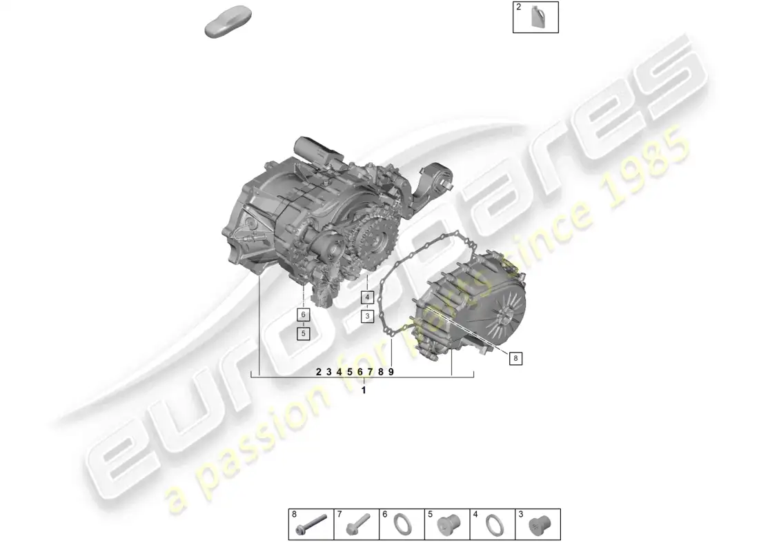 porsche 2026 (taycan 9j1-2) diferencial del eje trasero diagrama de piezas
