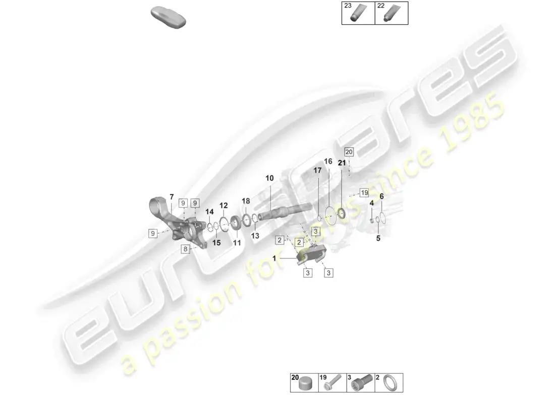 porsche 2026 (taycan 9j1-2) diferencial del eje trasero piezas individuales diagrama de piezas