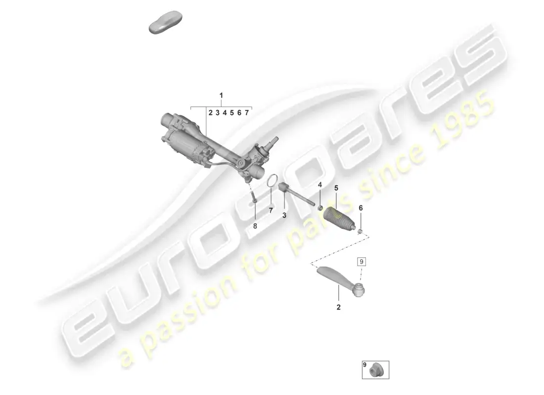 porsche 2022 (992-1 gt3/rs/st) aparato de gobierno diagrama de piezas