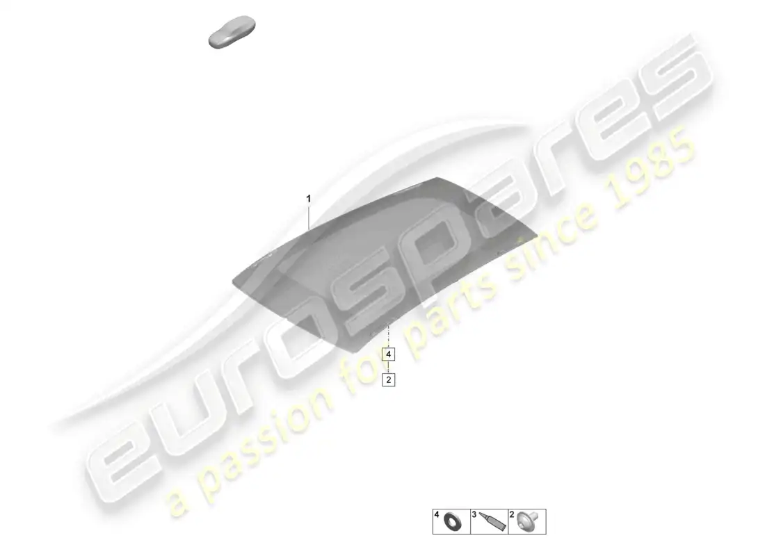 porsche 2025 (taycan 9j1-2) techo de cristal diagrama de piezas