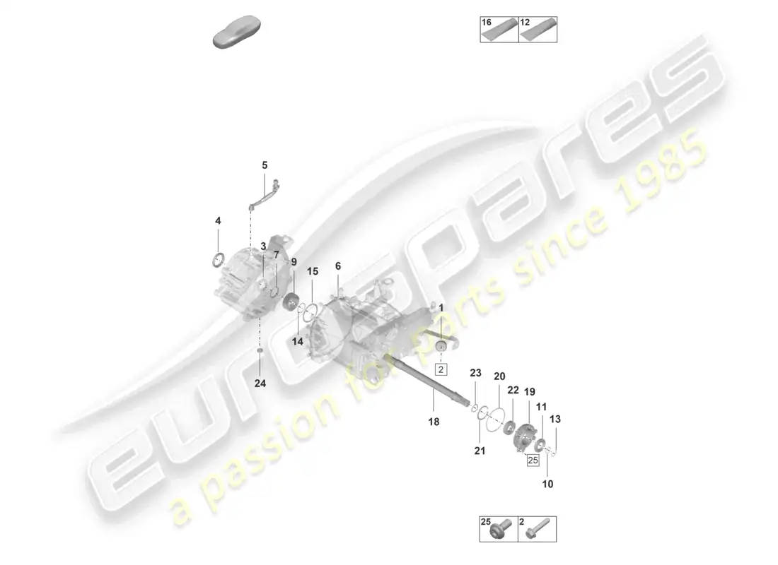 porsche 2022 (taycan 9j1-1) diferencial del eje delantero vmg00 piezas individuales diagrama de piezas