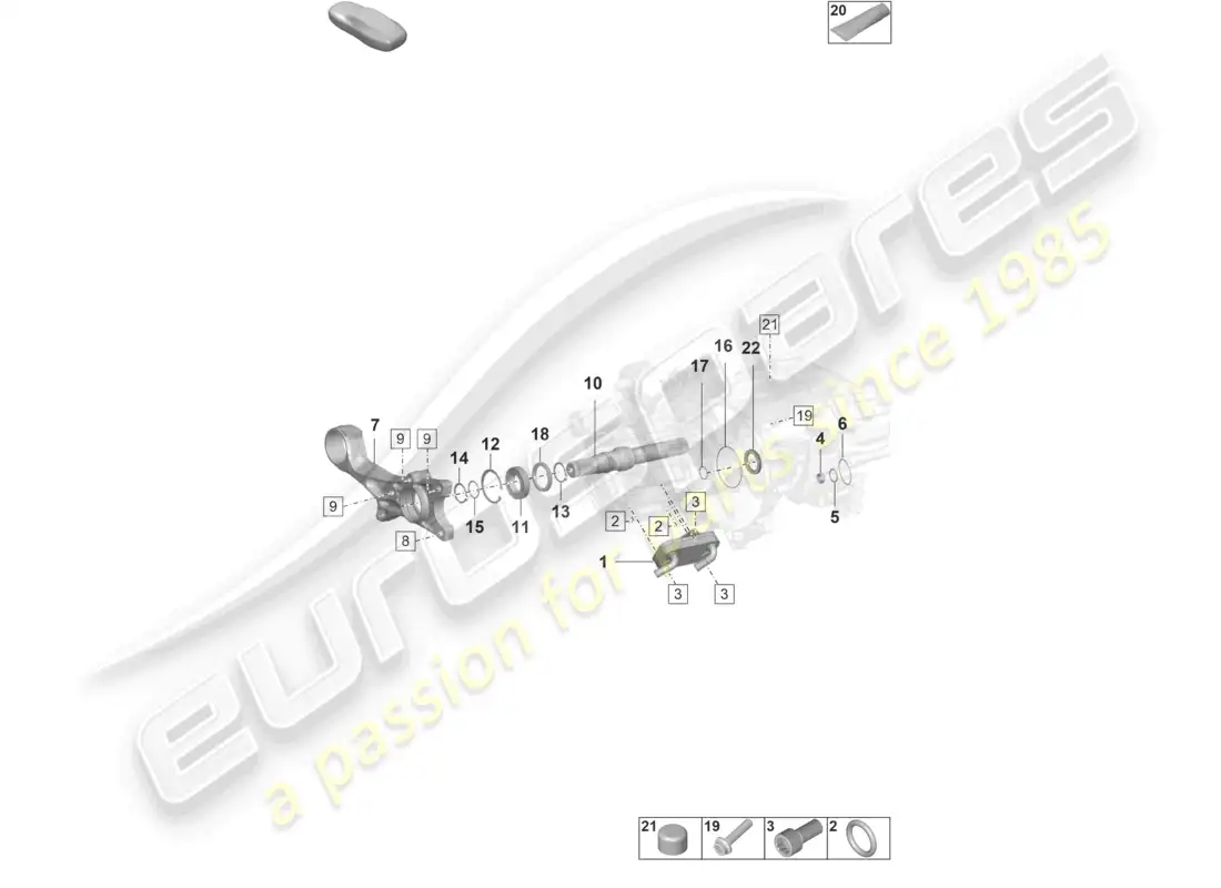 porsche 2022 (taycan 9j1-1) diferencial del eje trasero piezas individuales diagrama de piezas