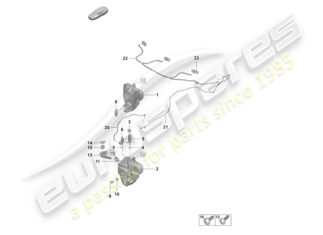 porsche 2020 (taycan 9j1-1) diagrama de piezas del sistema arandela delantero