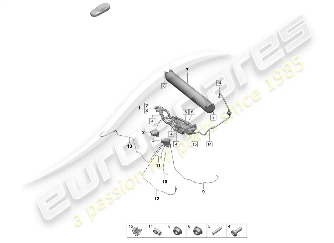 porsche 2026 (taycan 9j1-2) unidad de suministro de aire del compresor diagrama de piezas
