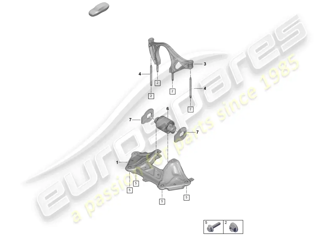 porsche 2022 (992-1 gt3/rs/st) diagrama de piezas de montaje para motor y transmisión