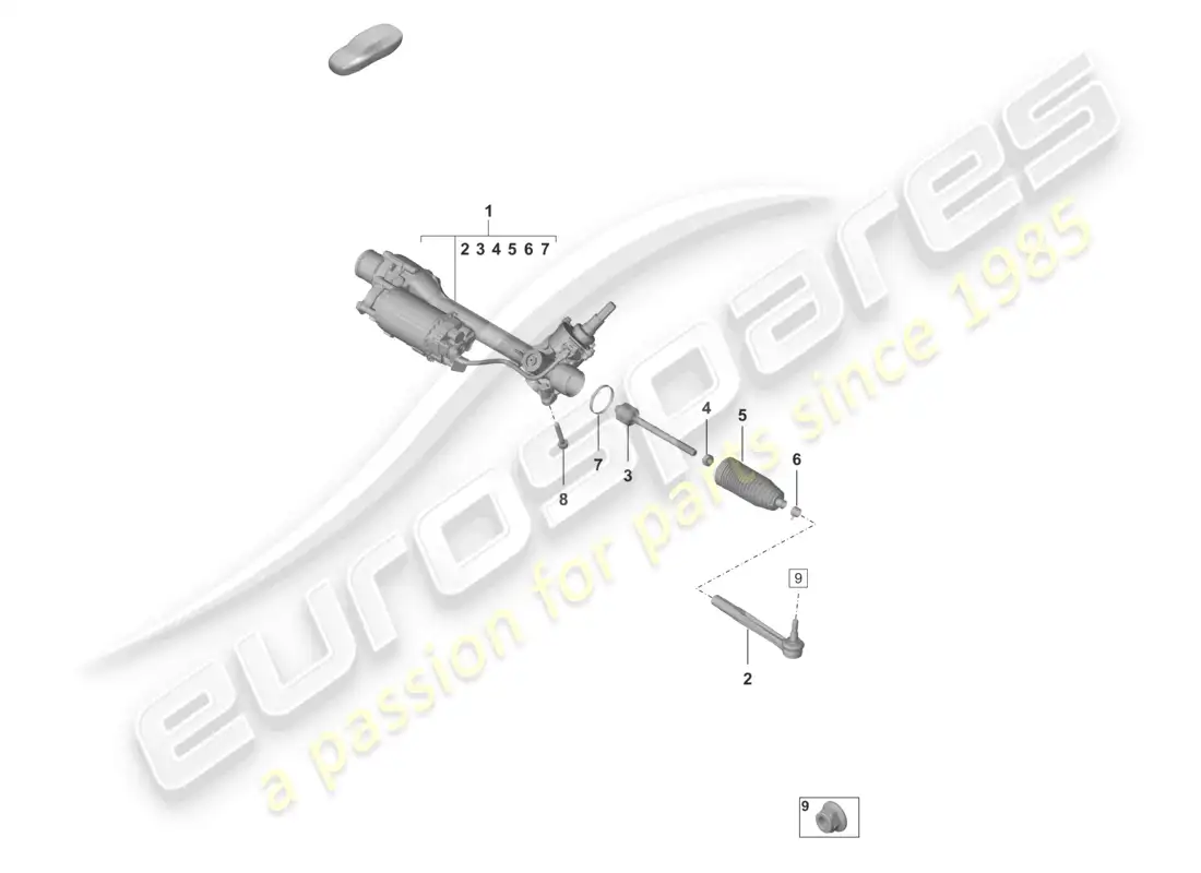 porsche 2022 (992-1 gt3/rs/st) aparato de gobierno diagrama de piezas