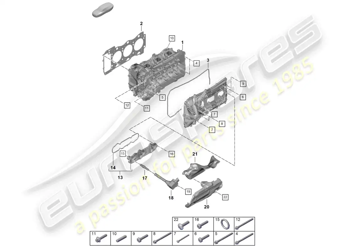 porsche 2025 (992-2 gt3/rs/st) culata junta de culata tapa de válvulas diagrama de piezas