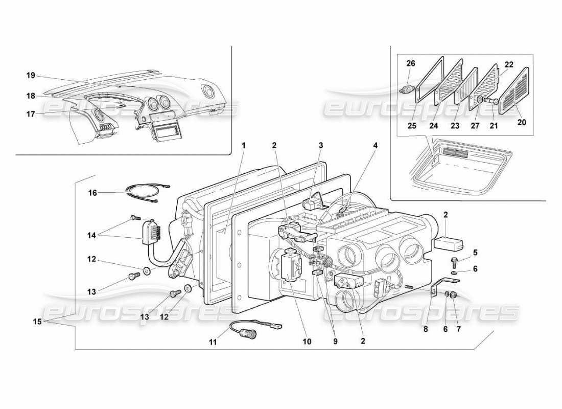 lamborghini murcielago lp670 diagrama de piezas del sistema de aire acondicionado