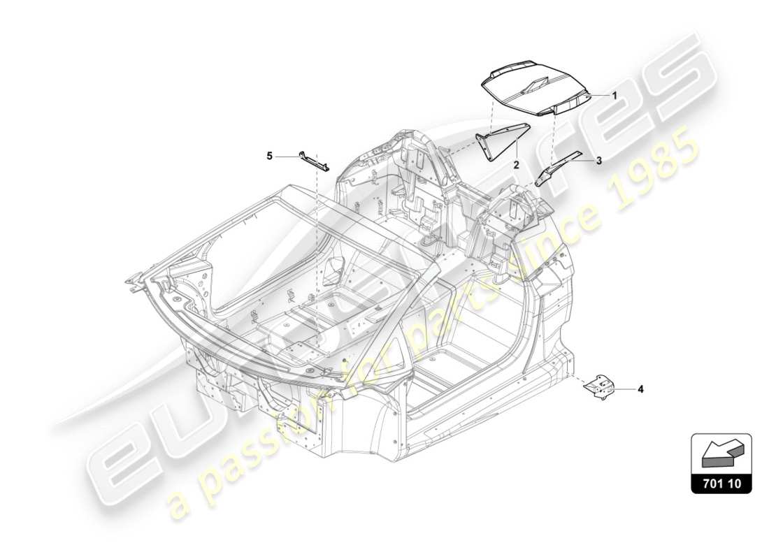 lamborghini centenario roadster (2017) diagrama de piezas del marco