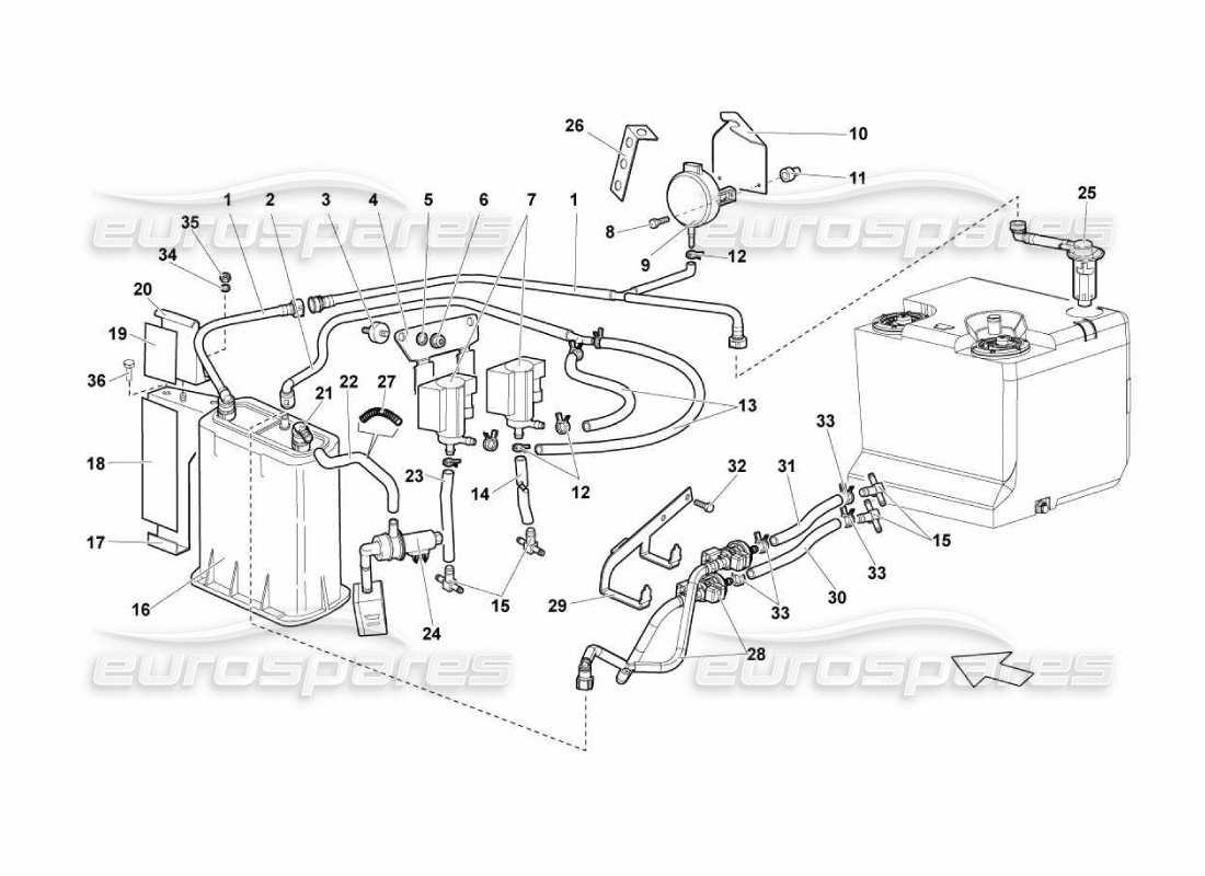 lamborghini murcielago lp670 fuel system diagrama de piezas