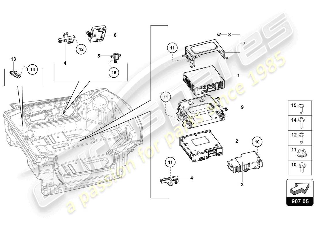 lamborghini 2014 (lp720-4 coupe 50) diagrama de piezas eléctrica