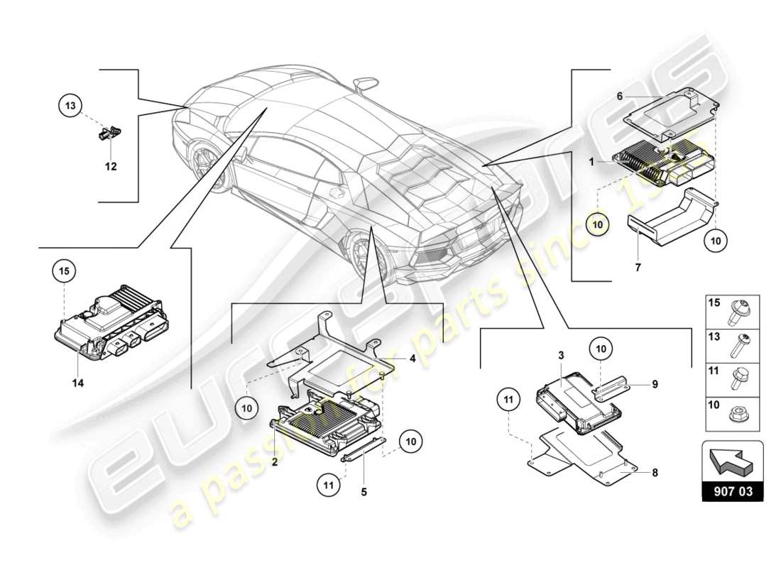 lamborghini lp750-4 sv roadster (2016) diagrama de piezas eléctrica