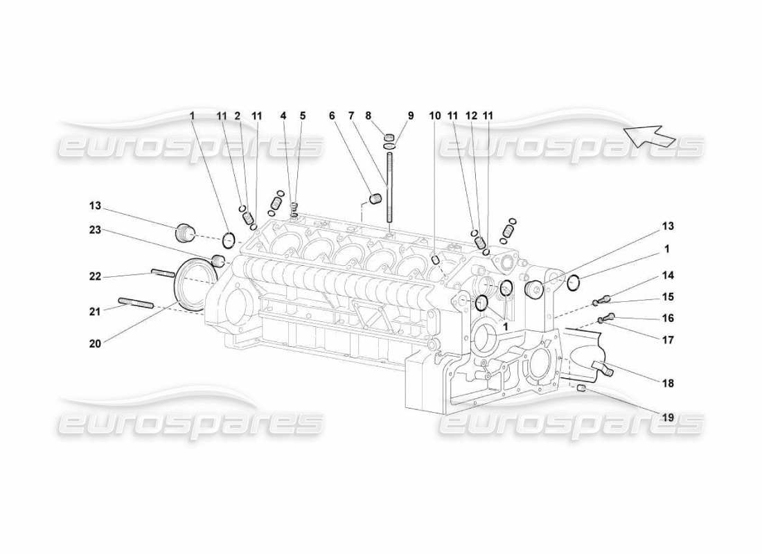 lamborghini murcielago lp670 crankcase diagrama de piezas