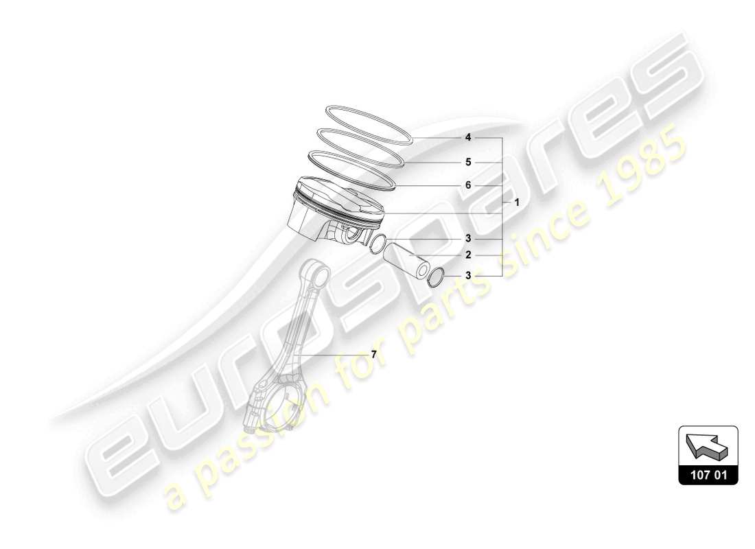 lamborghini lp750-4 sv coupe (2016) diagrama de piezas del pistón