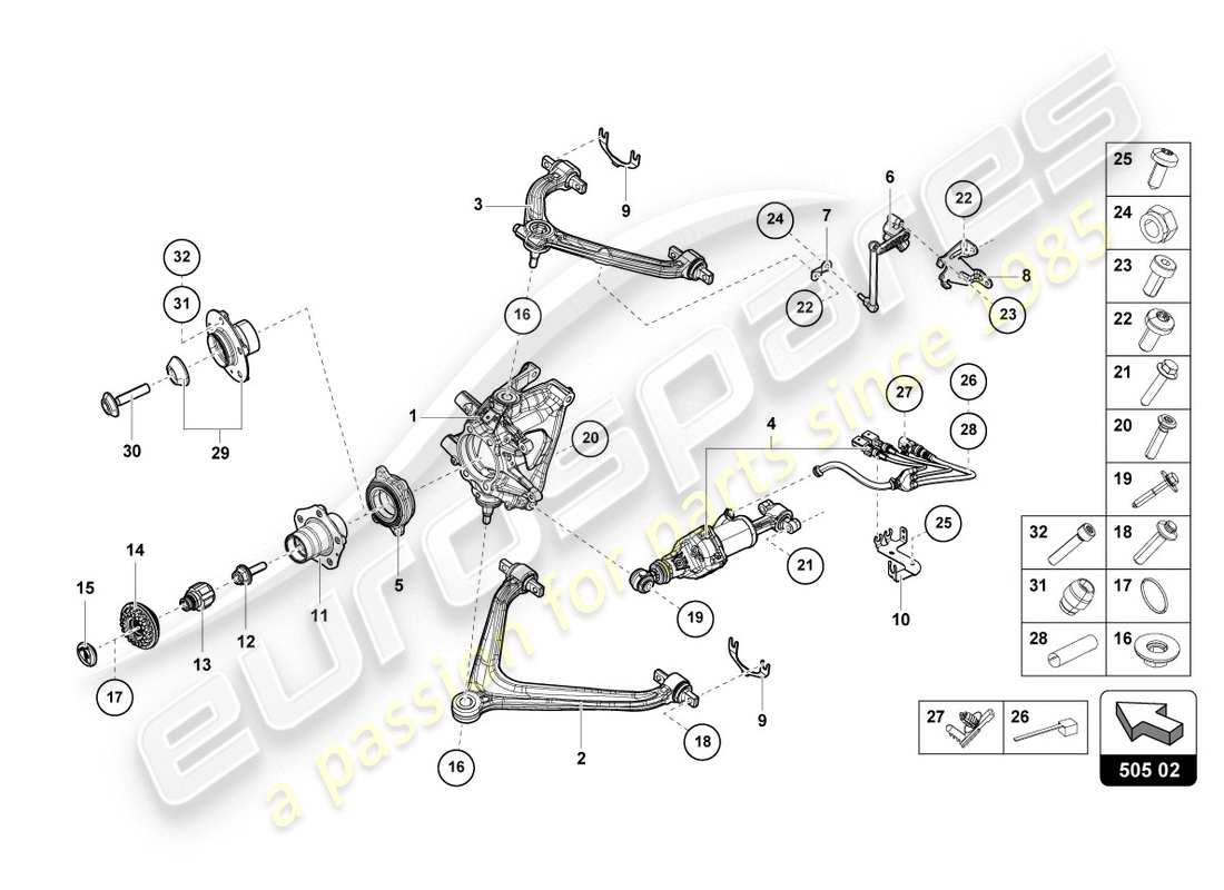lamborghini 2020 (evo coupe) diagrama de piezas de la guía