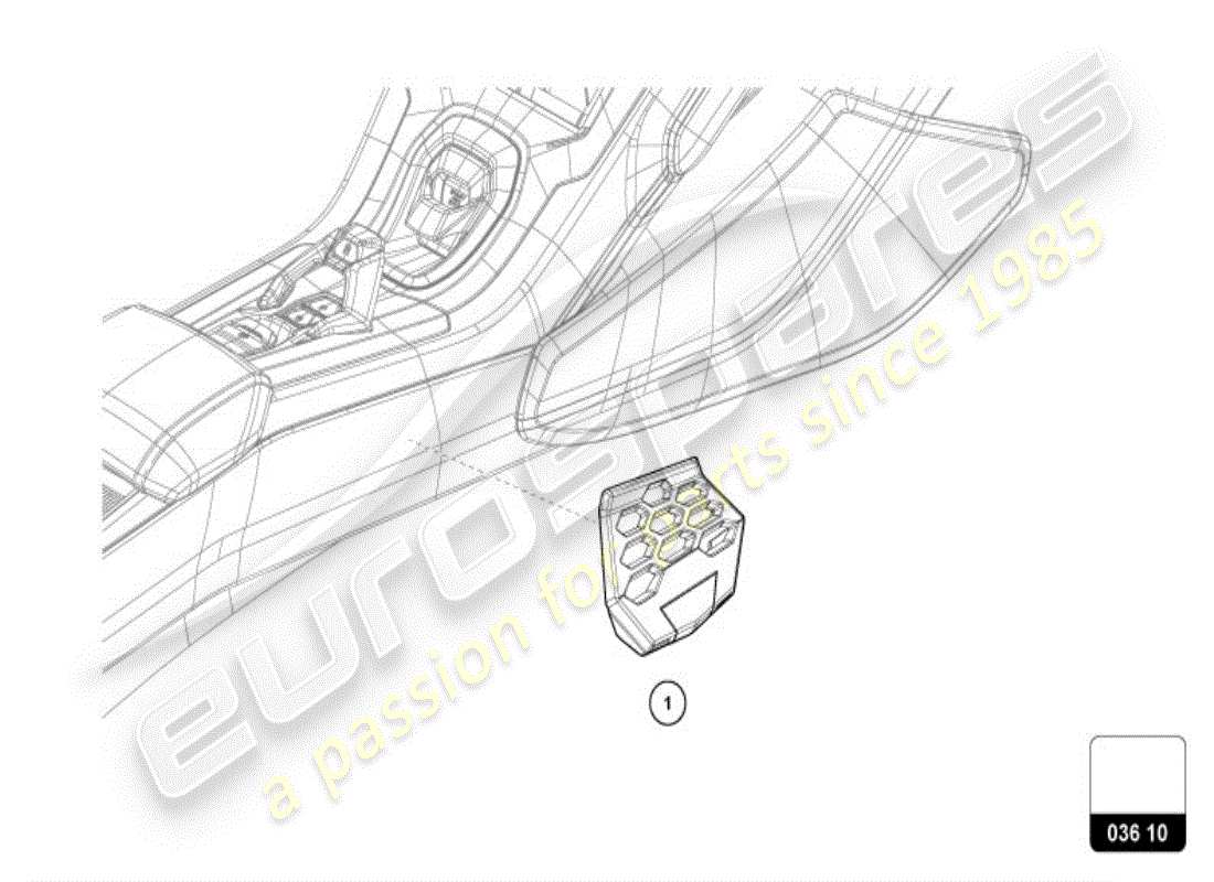 lamborghini huracan lp610-4 avio (accessories) diagrama de piezas del soporte para teléfono celular