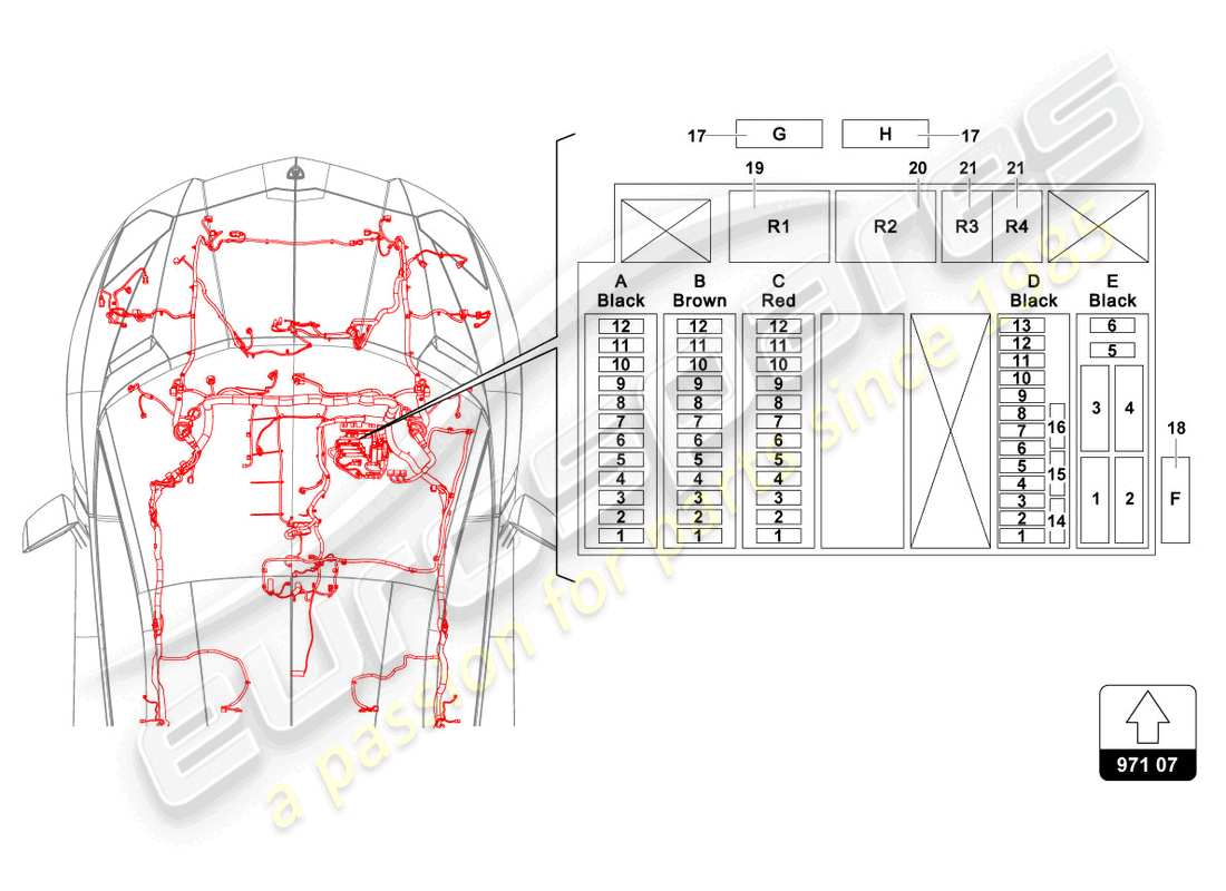 lamborghini 2014 (lp720-4 roadster 50) diagrama de piezas de fusibles