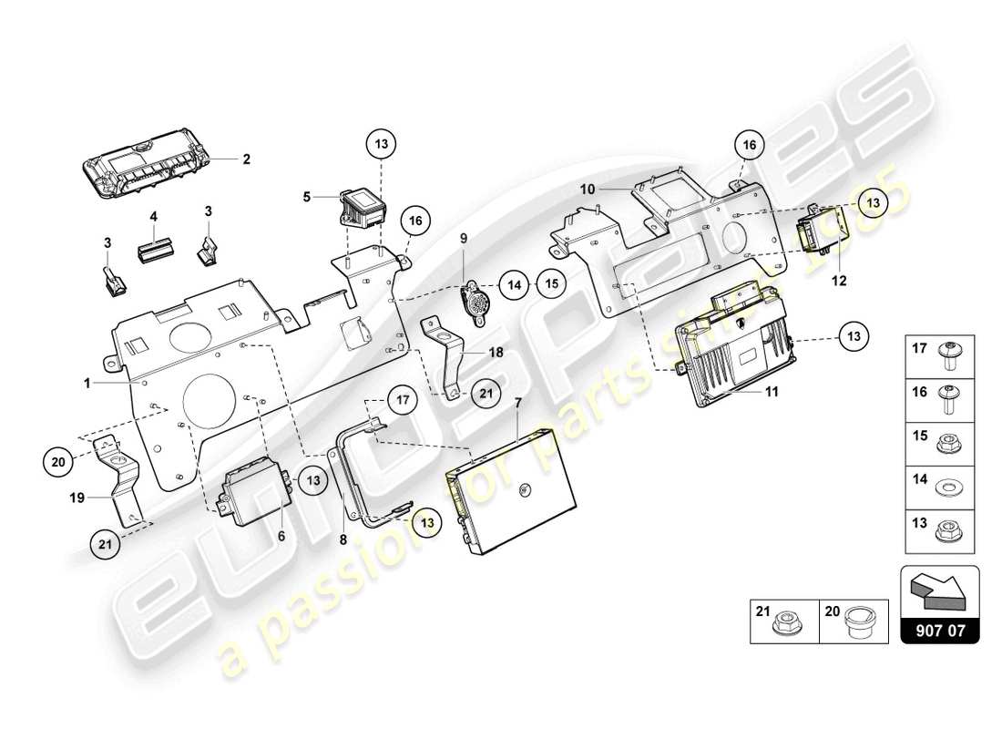 lamborghini lp750-4 sv roadster (2016) diagrama de piezas eléctrica