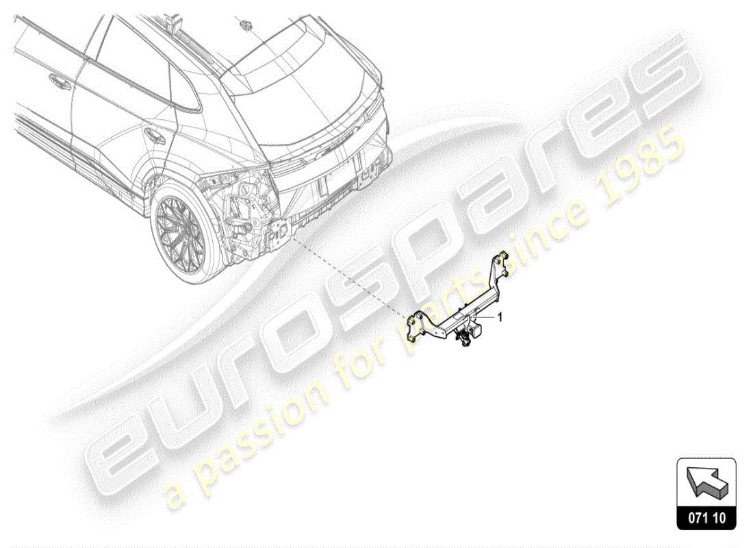 lamborghini urus (accessories) accesorio para enganche de remolque diagrama de piezas