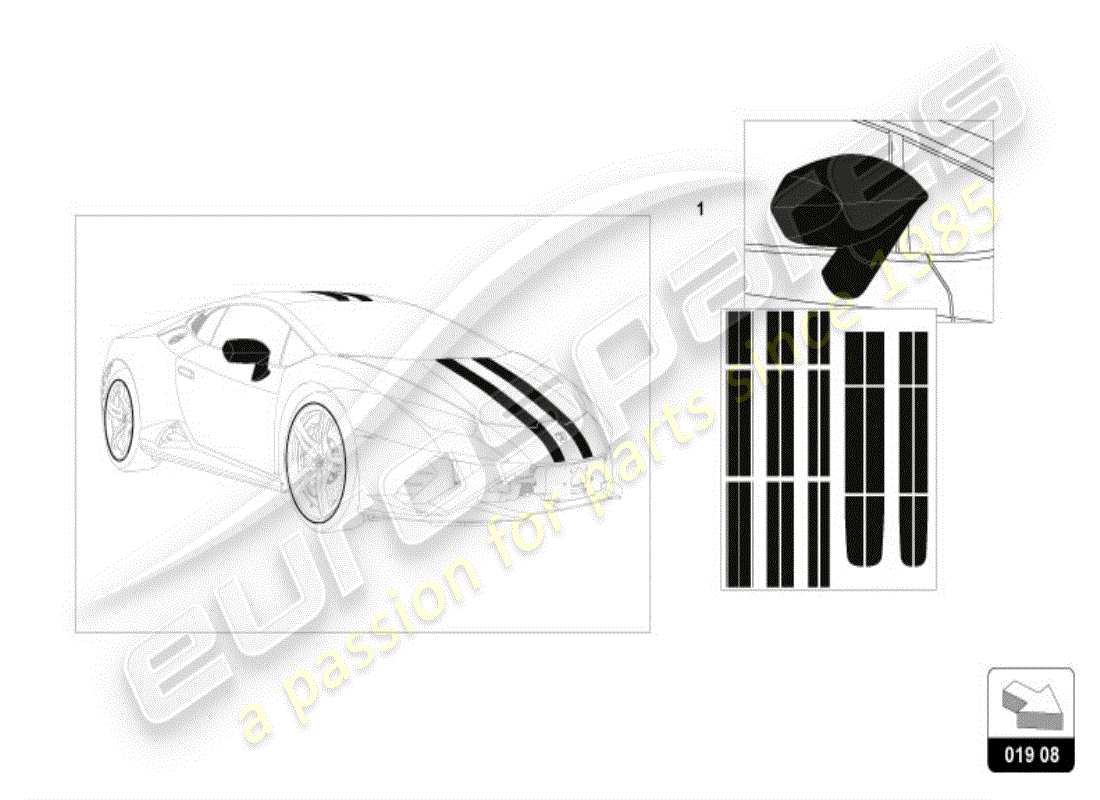 lamborghini accessories (lp600-4 zhong coupe) diagrama de piezas del set decorativo
