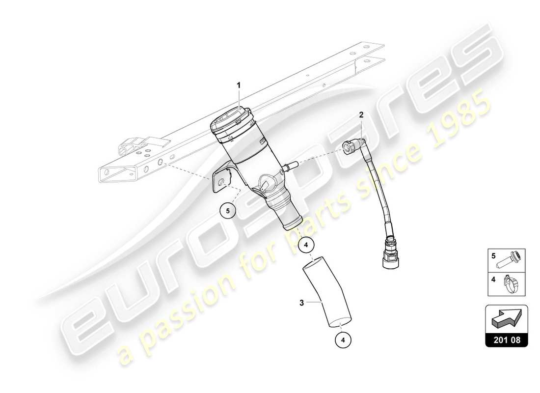 lamborghini lp610-4 coupe (2019) diagrama de piezas del cuello de llenado de combustible