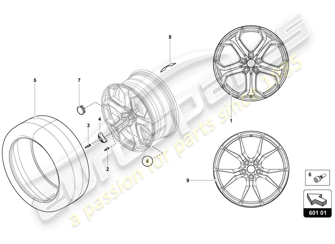 lamborghini 2014 (lp720-4 coupe 50) ruedas/neumáticos diagrama de piezas